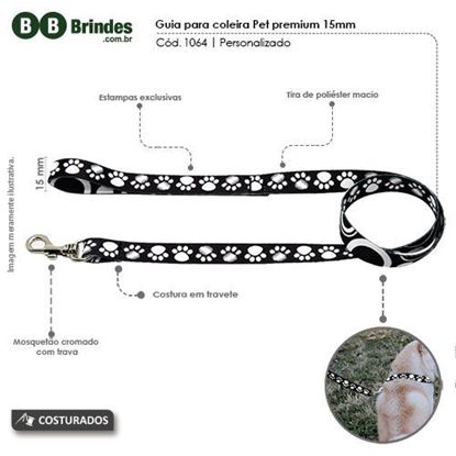 Imagem de Guia para coleira PET PREMIUM 15mm x 1,2 m