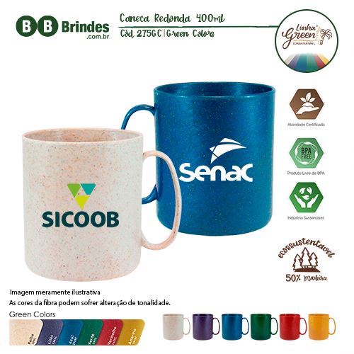 Imagem de Caneca Redonda Green Colors 400ml