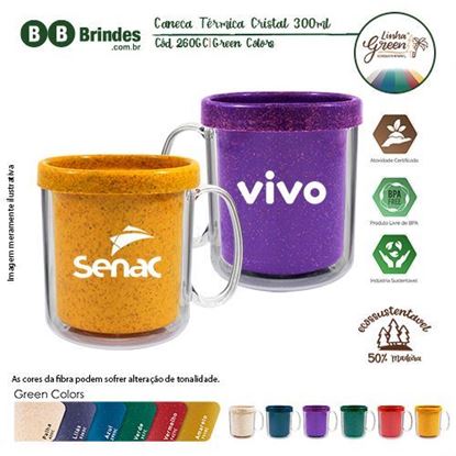 Imagem de Caneca Térmica Cristal 300ml Green Colors