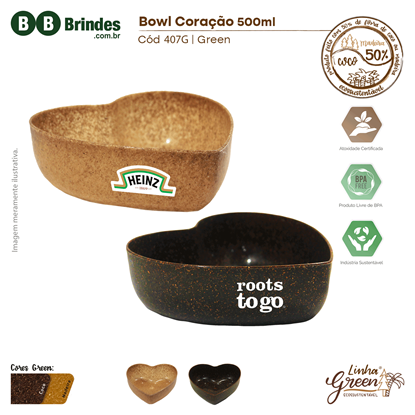 Bowl coração Green 500ml