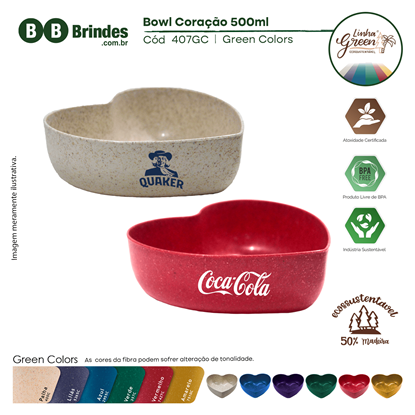 Bowl Coração Green Colors 500ml