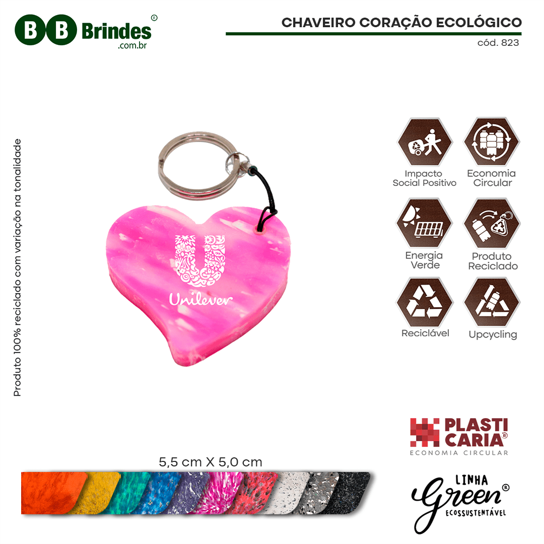 CHAVEIRO CORAÇÃO ECOLÓGICO - PLASTICARIA