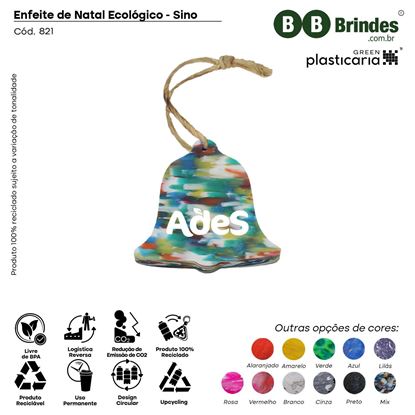 Enfeite de Natal Ecológico - Sino - PLASTICARIA
