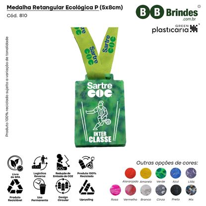 Medalha Retangular Ecológica P (5x8cm) PLASTICARIA