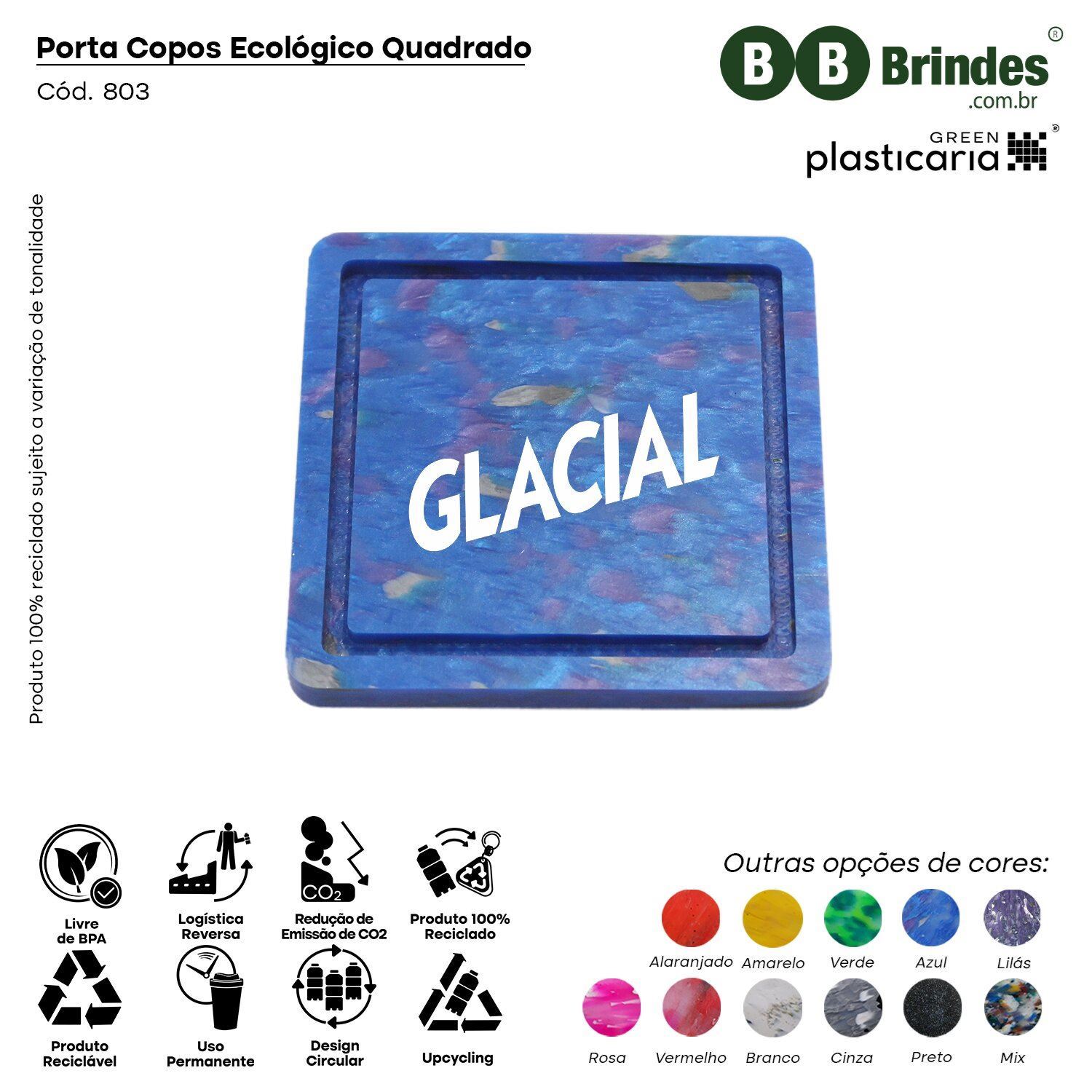 PORTA COPOS QUADRADO ECOLÓGICO - PLASTICARIA