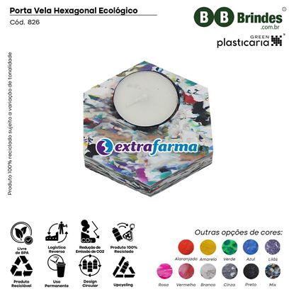 PORTA VELA HEXAGONAL ECOLÓGICO - PLASTICARIA