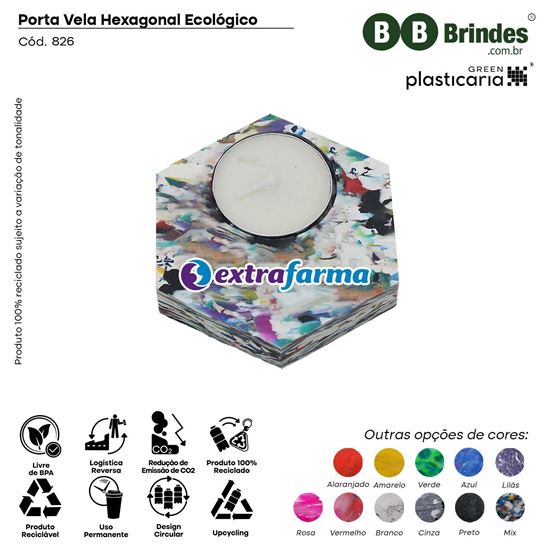 PORTA VELA HEXAGONAL ECOLÓGICO - PLASTICARIA