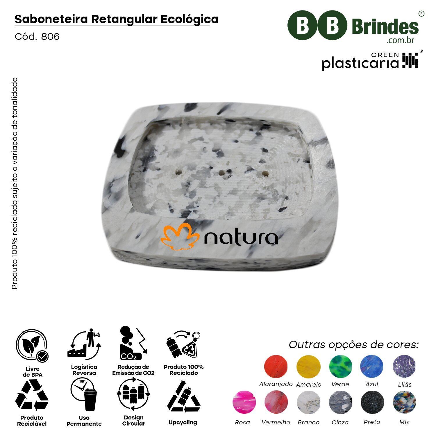 Saboneteira Retangular Ecológica - PLASTICARIA