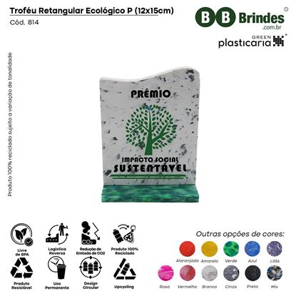 Troféu Retangular Ecológico P (12x15cm)- PLASTICARIA